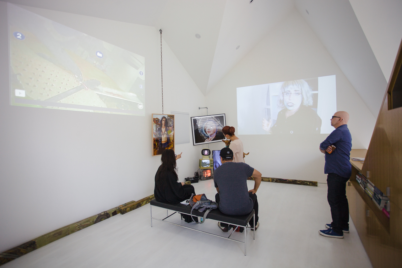 In a period of just one year, Diane Klein has made a tremendous commitment to collecting video and film based works. Architect Daniel Monti of Modal Design recently completed Klein’s cutting edge, state of the art “jewel box” to display numerous projections in a space that will also serve as a creative/curatorial laboratory.