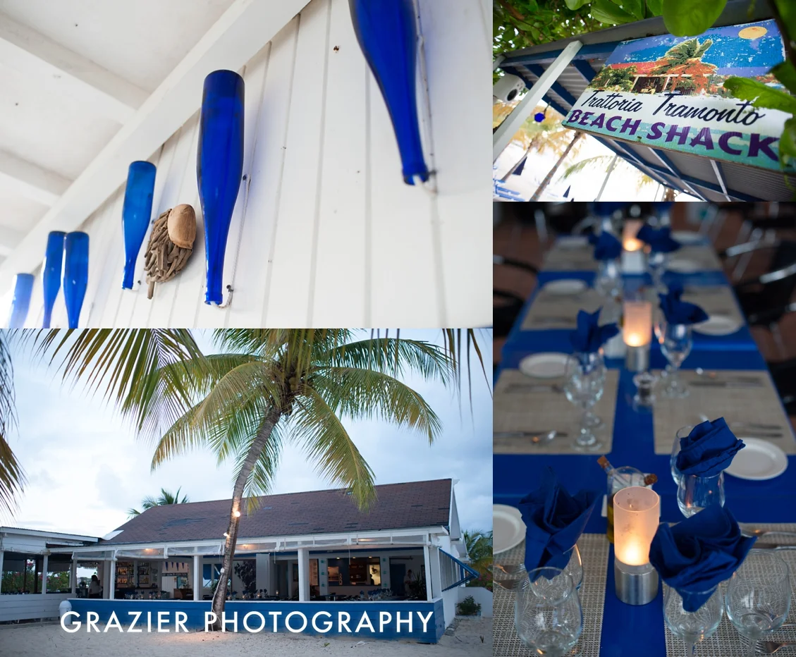 Trattoria Tramonto offered the perfect for an Anguilla beachside rehearsal dinner. We're still dreaming about the lobster ravioli. 