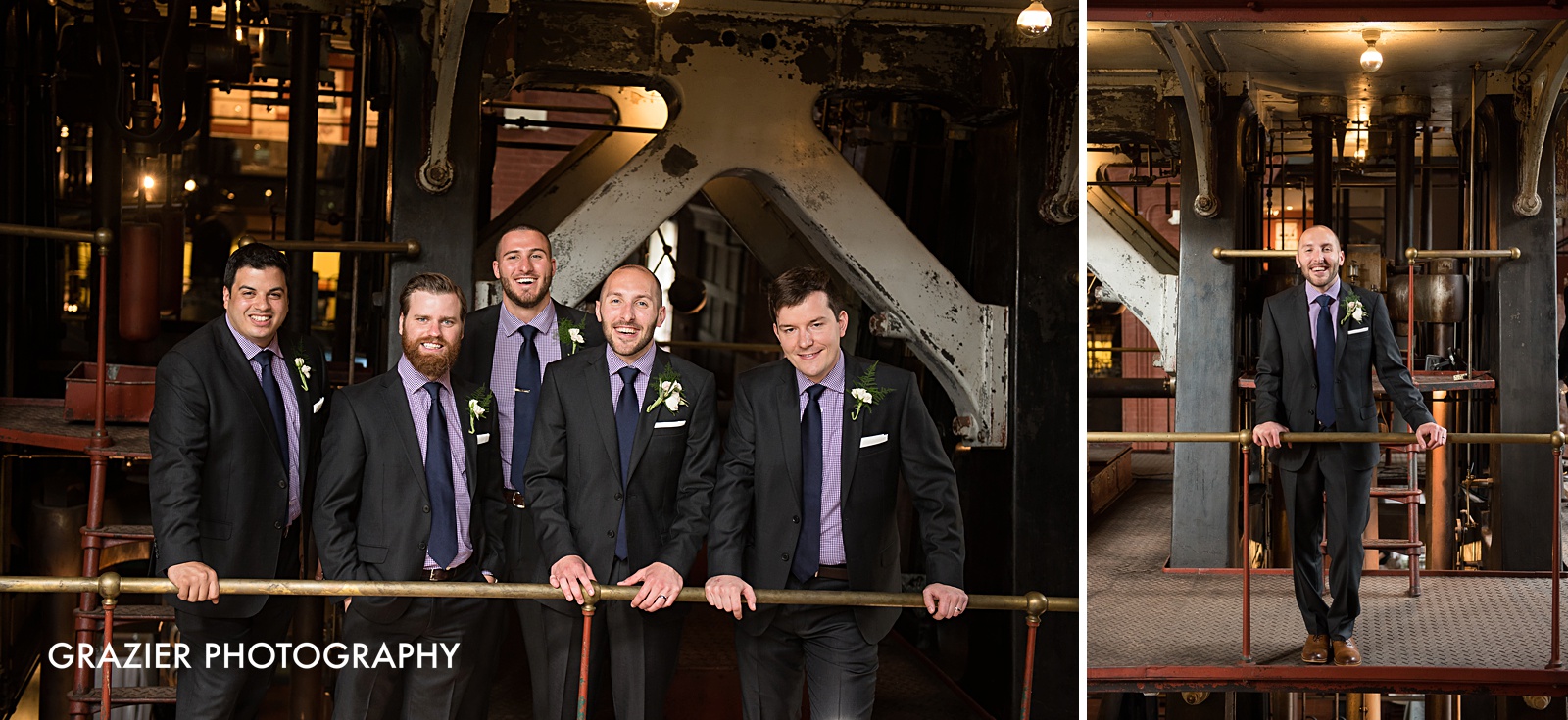 Metropolitan Waterworks Museum Wedding, Boston, by Grazier Photography, unique bride and groom portrait #industrialwedding #waterworkswedding #bostonwedding #bostonweddingphotography