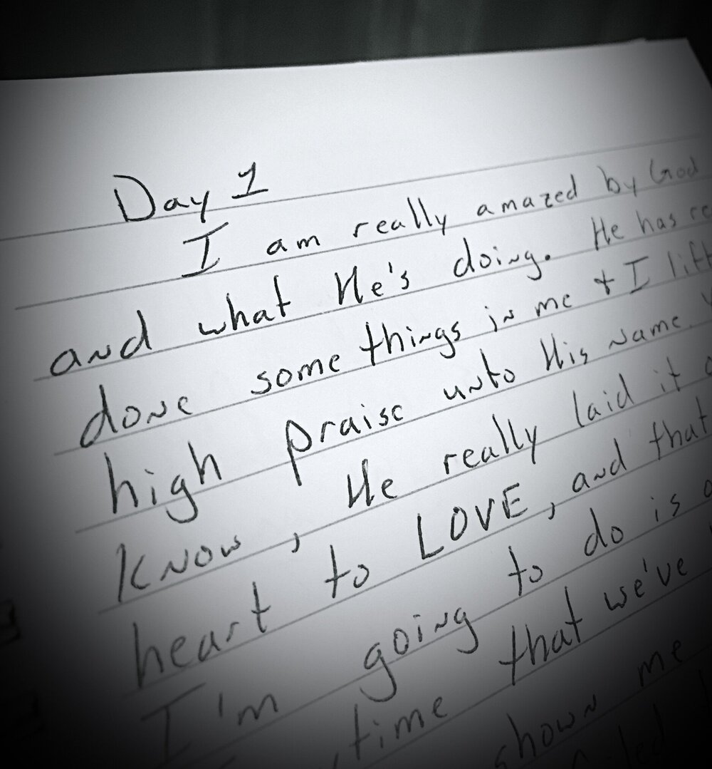 Day 1 (Oct. 7, 1999) of the journal I kept on the faith walk that lead to my marriage.