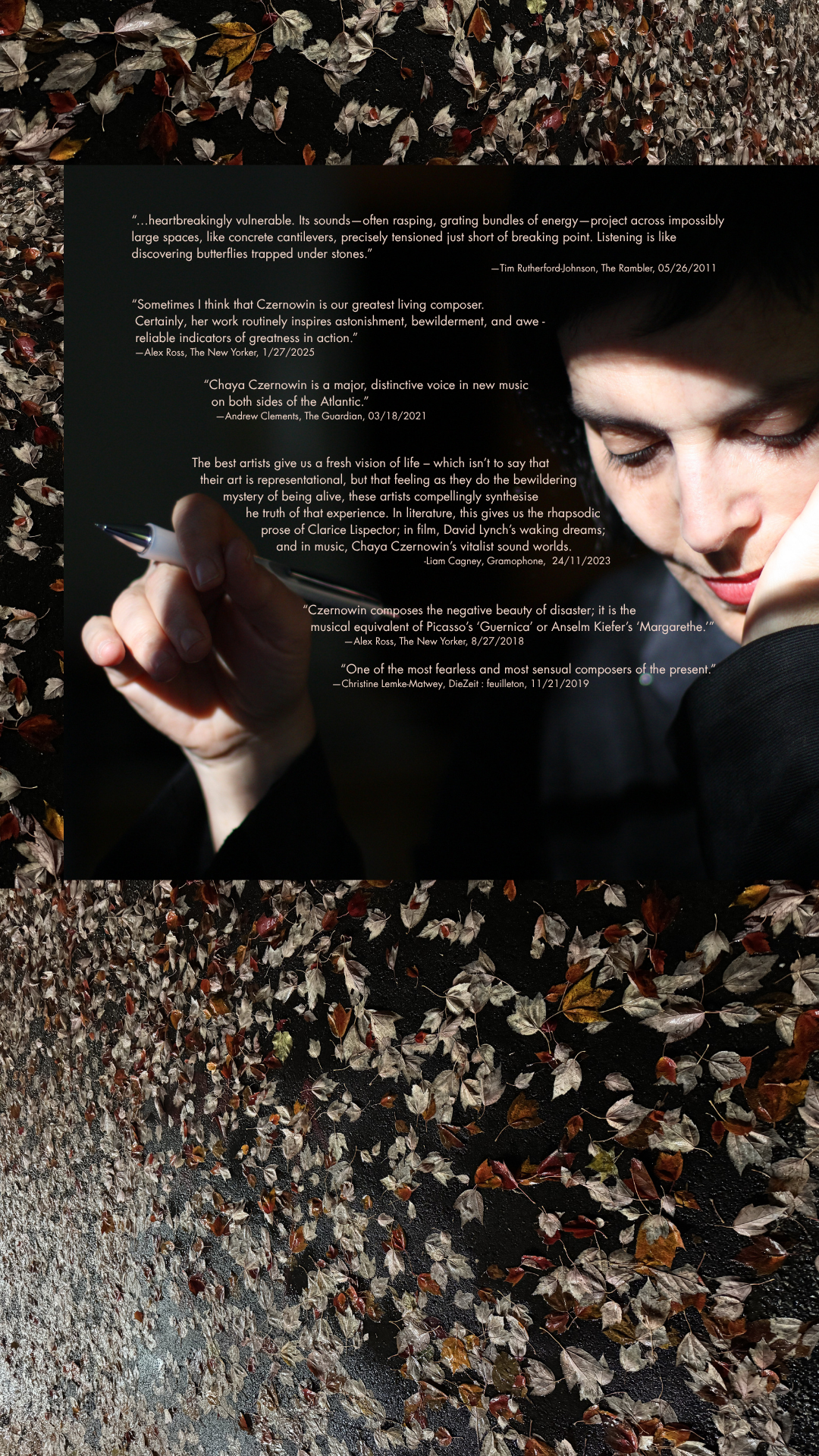 “…heartbreakingly vulnerable. Its sounds—often rasping, grating bundles of energy—project across impossibly large spaces, like concrete cantilevers, precisely tensioned just short of breaking poin (2).png