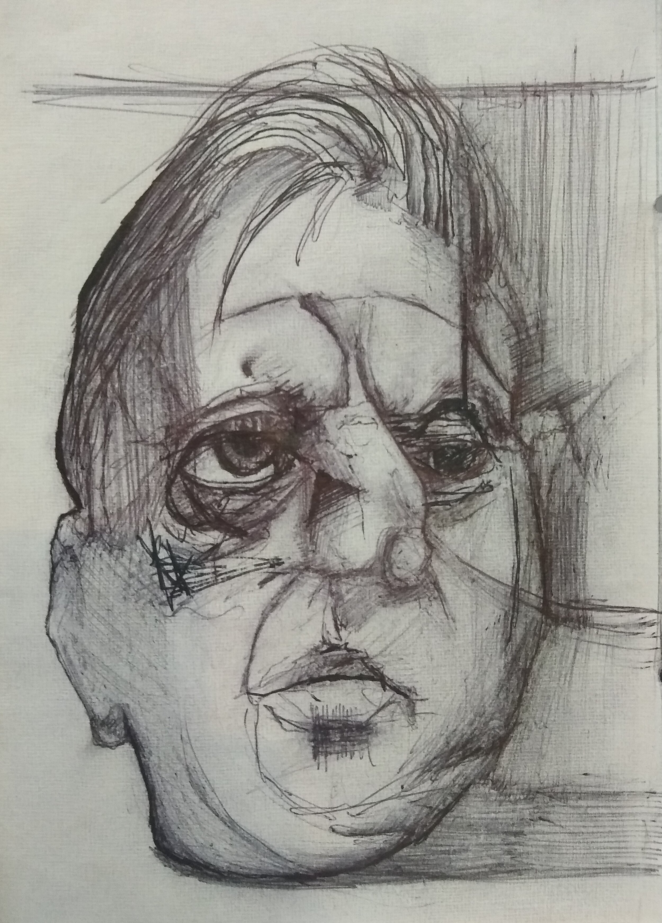 Study of Francis Bacon. Injured drawing on reverse side 