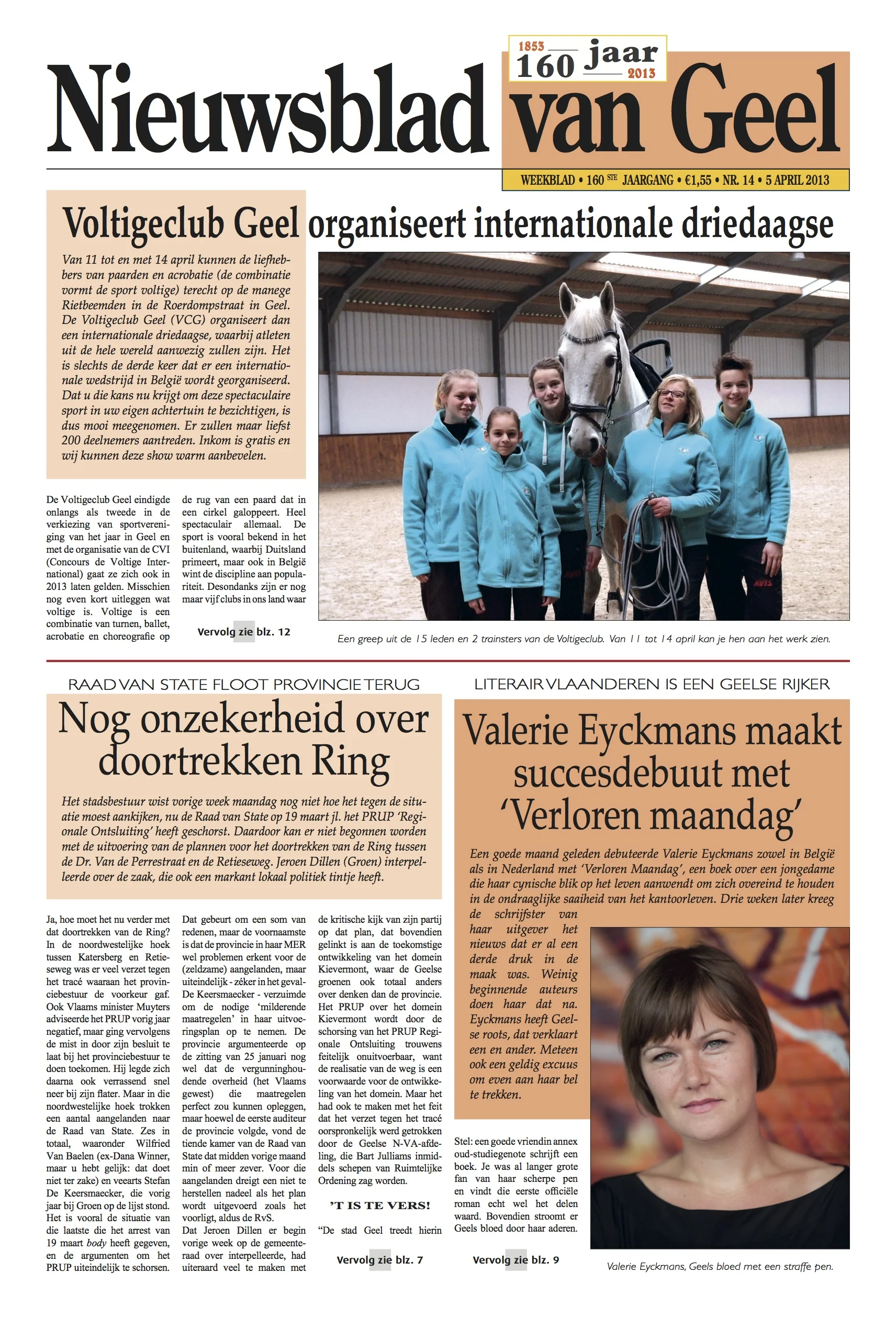Nieuwsblad van Geel 8 april 2013