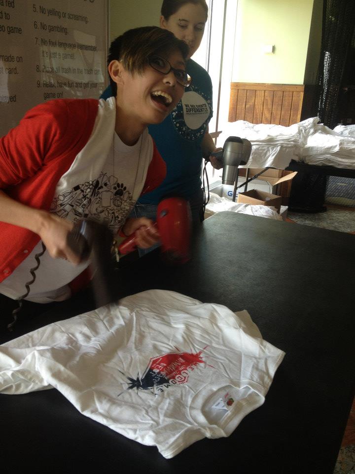 I don’t really have a photo that encompasses everything I learned, so here’s a photo of myself being a derp, a skill that was enhanced while I was at commonvision. I learned screen printing too!