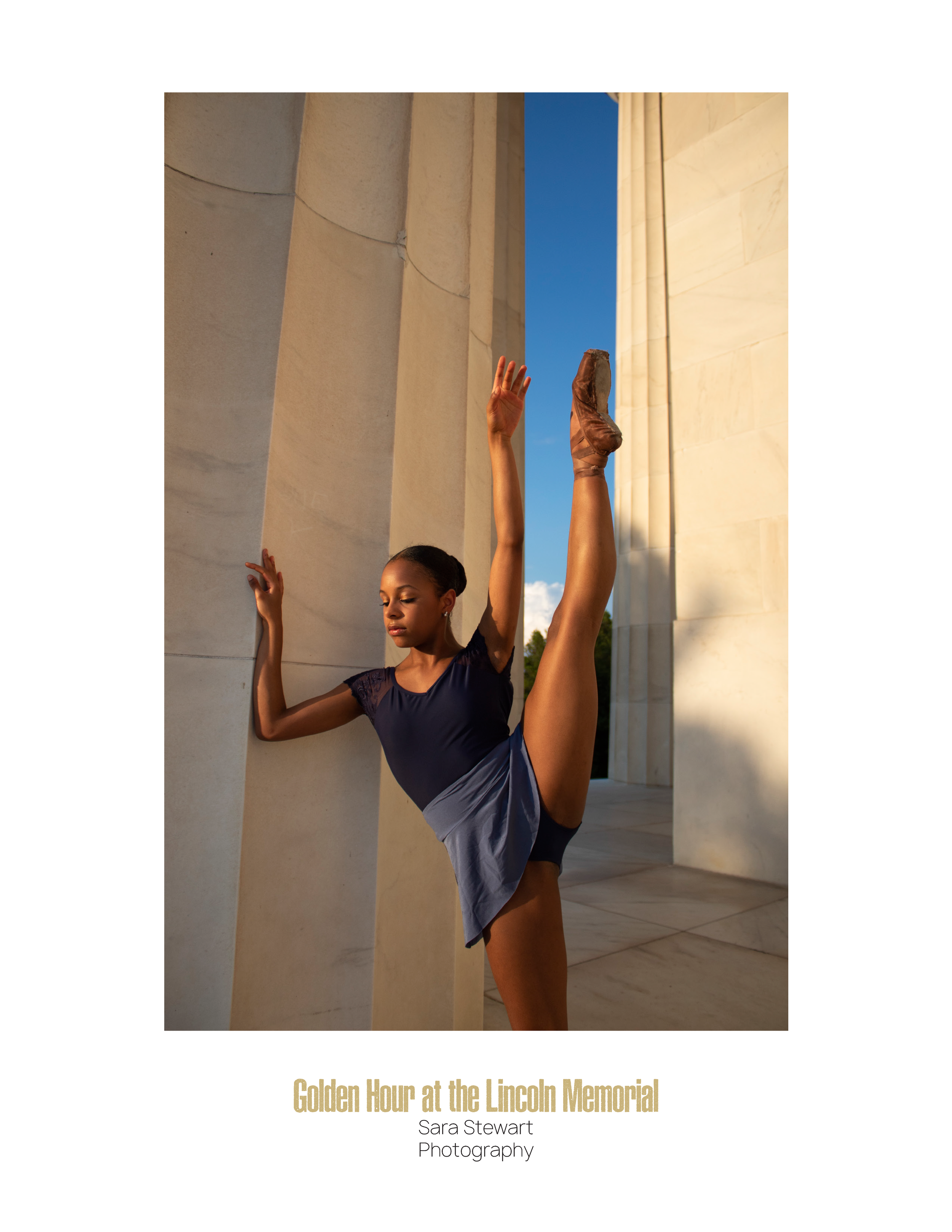 Golden Hour at the Lincoln Memorial by Sara Stewart, Photo of ballerina