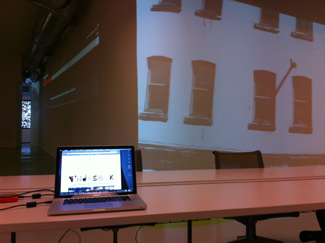 Our desk at the Made in NY Media Center. Actually, we rarely use this desk. But we do use the conference rooms a lot!