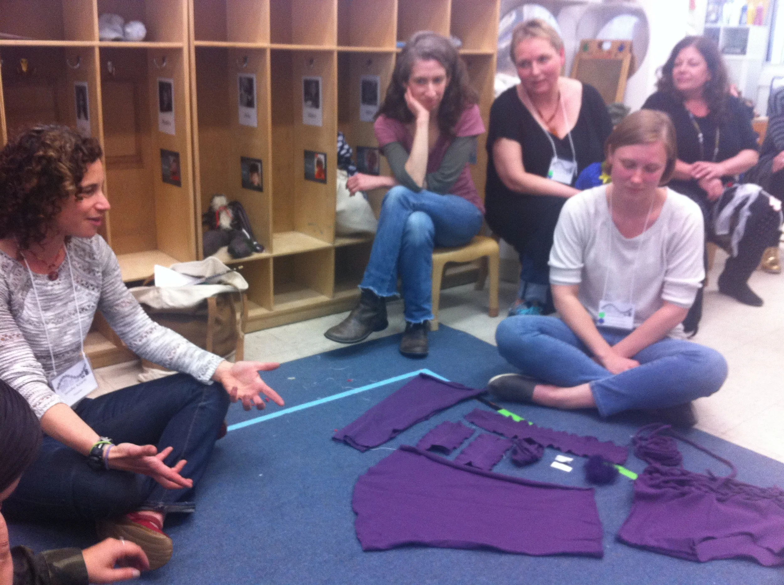 Jennifer Azzariti's workshop featured many cast-off articles of clothing, awaiting de-and re-construction. To Brenna Hatcher, teacher at Barrow St Nursery: "The essence of shirtness is still there."