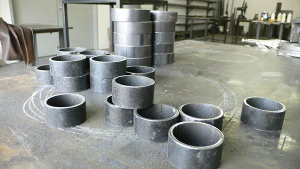 Plumbers pipe, cut and ready to be pieced together.