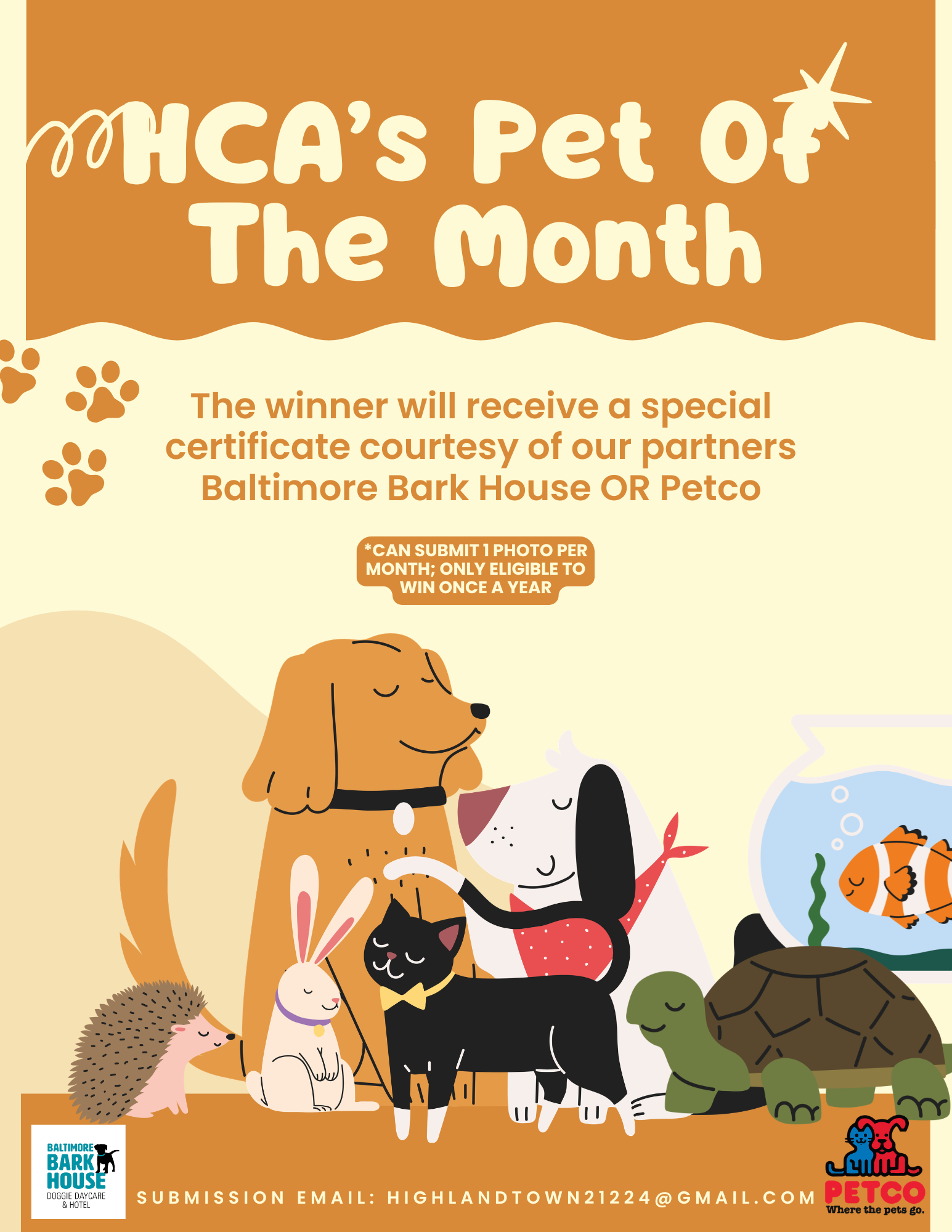 HCA Pet of The Month Contest