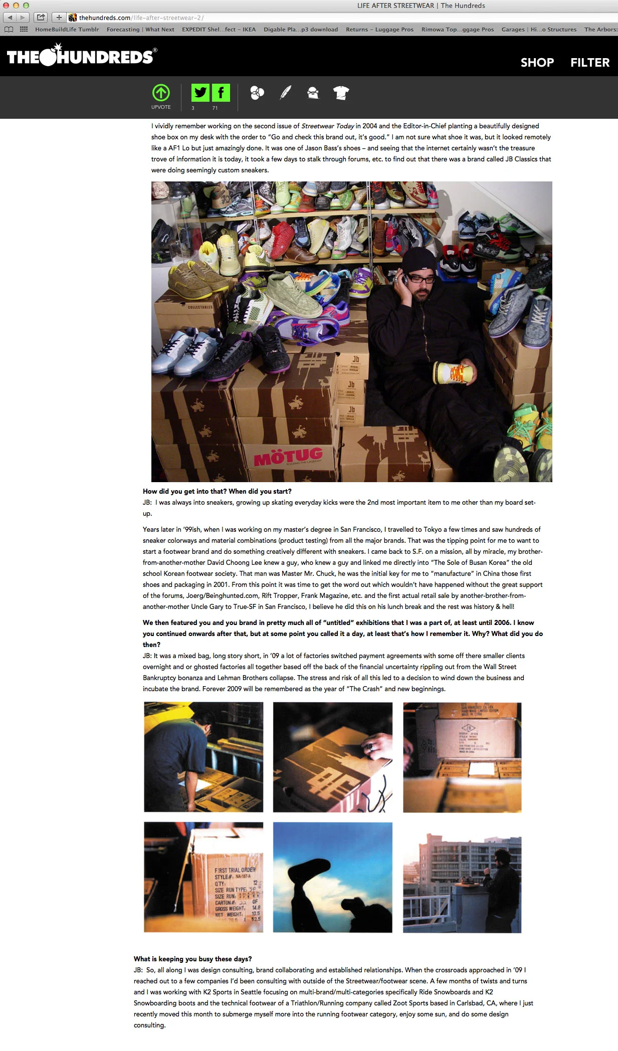 I'd like send a special thanks to my good friend Mr.Vogel for including me in his Life After Streetwear piece over on The Hundreds. Link to the article Here.