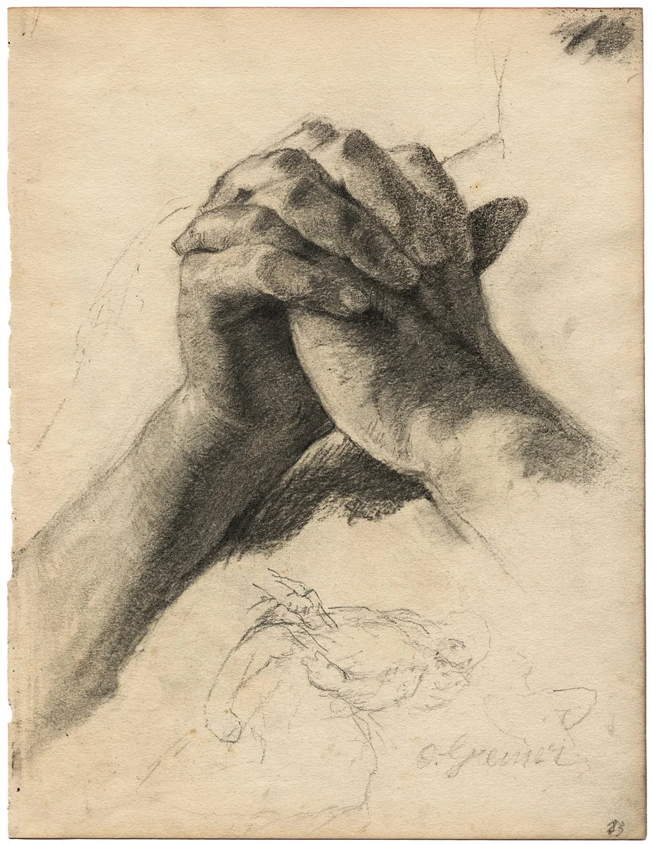 Hands in prayer by Otto Greiner, c. 1900