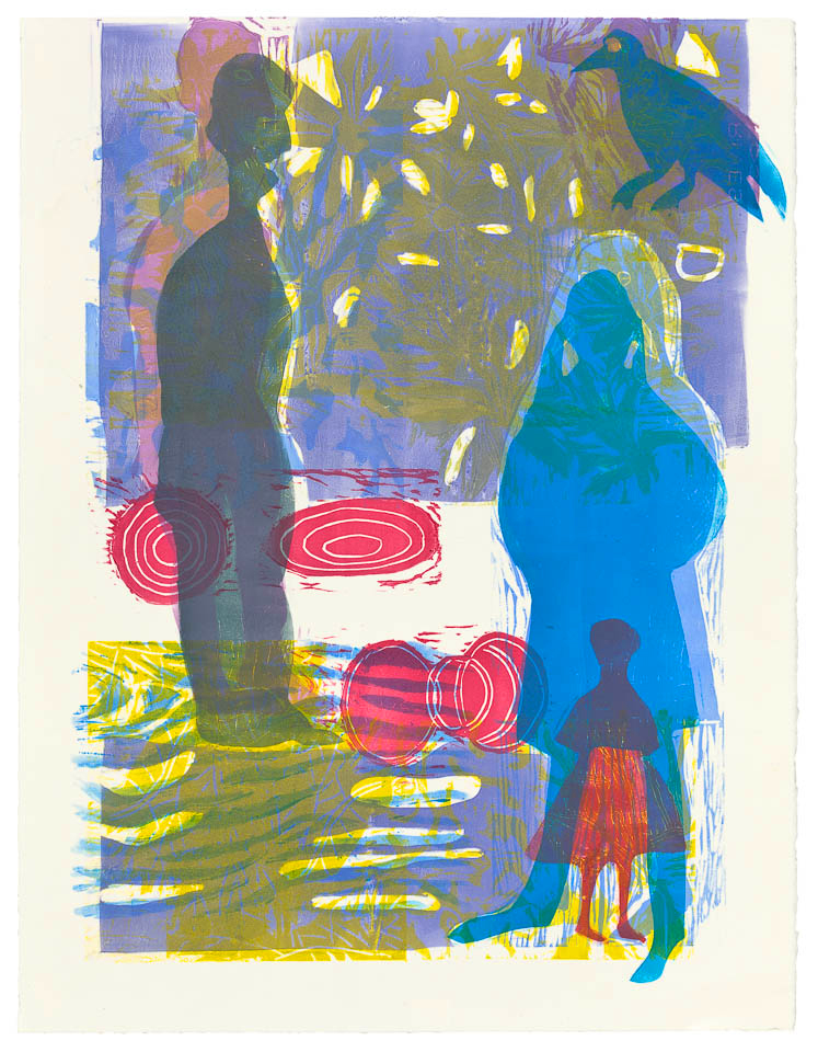 Pool, 25 x 19”, Monoprint with Stencils