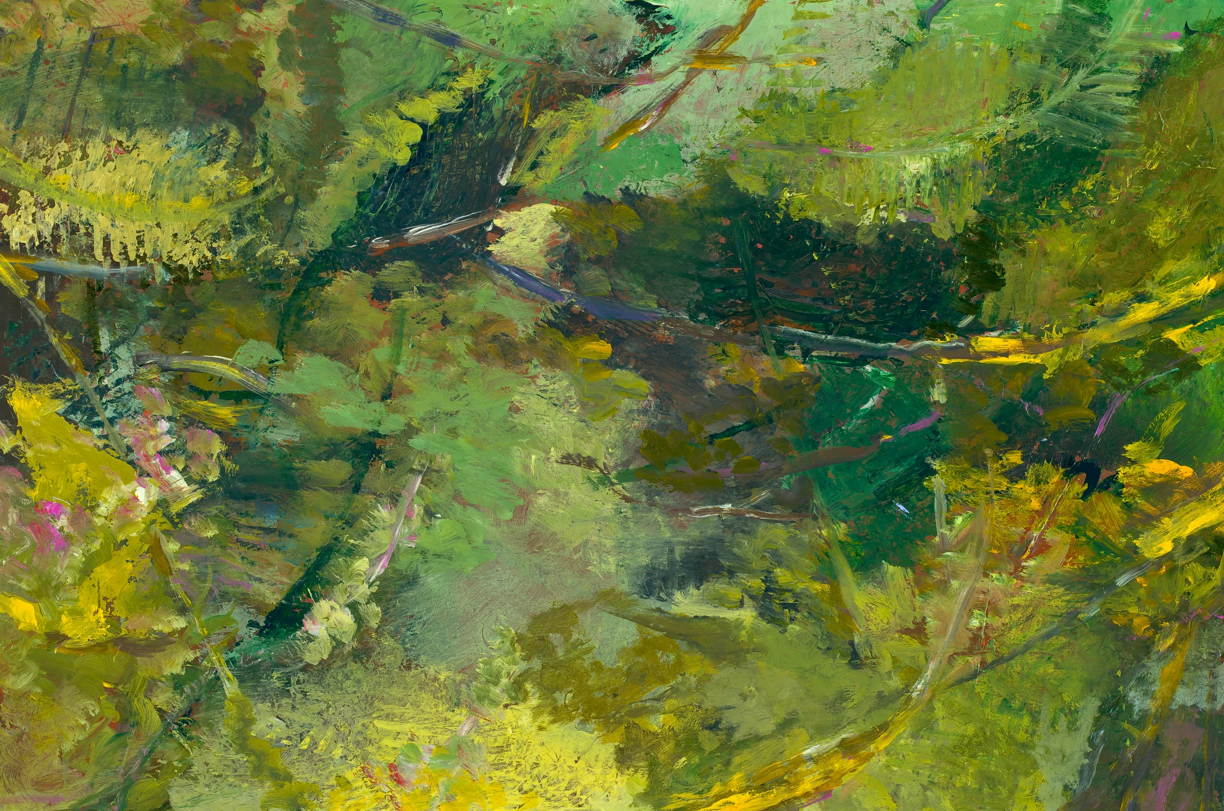 Green Layers, 24 x 36”, Acrylic on Panel