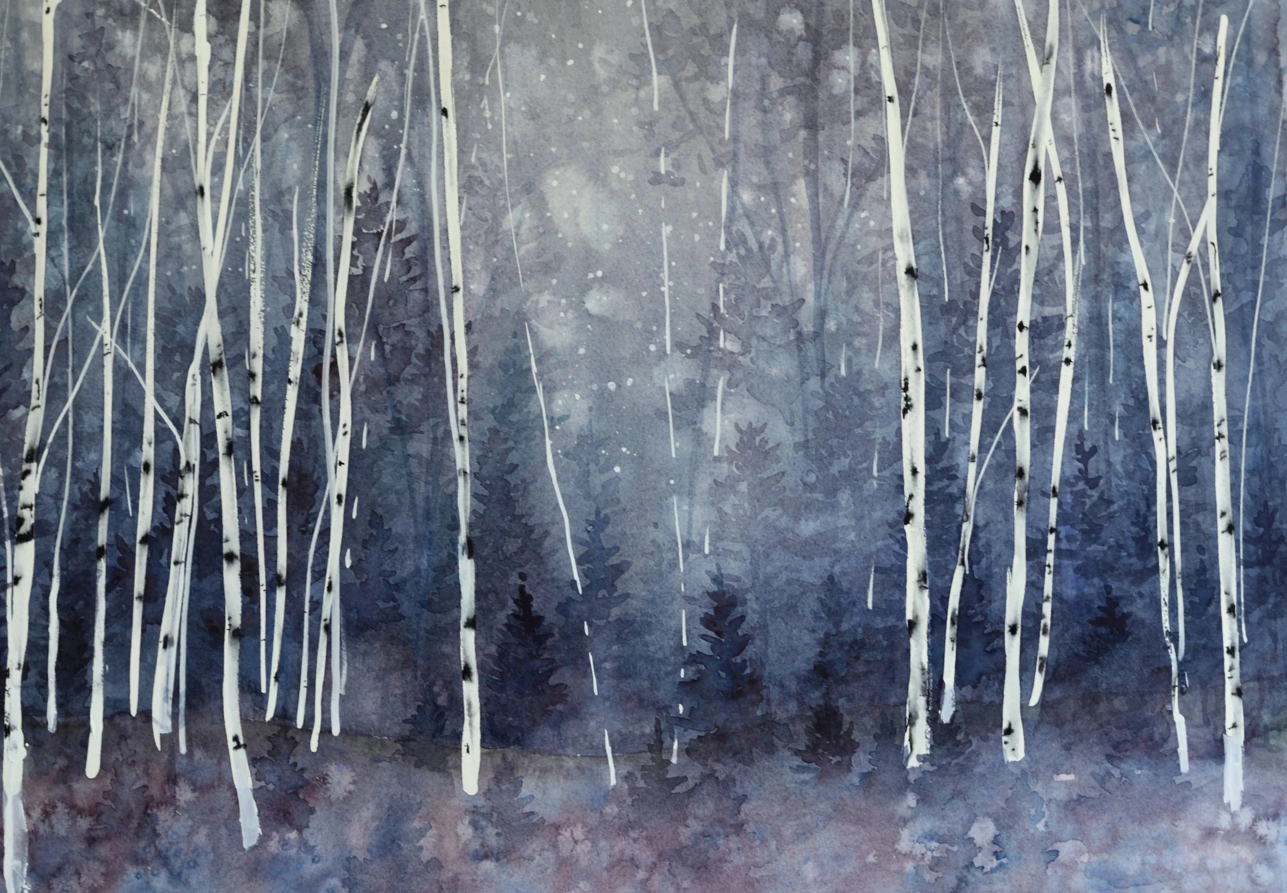 in the Midnight | 18” x 24” | Watercolor on Paper