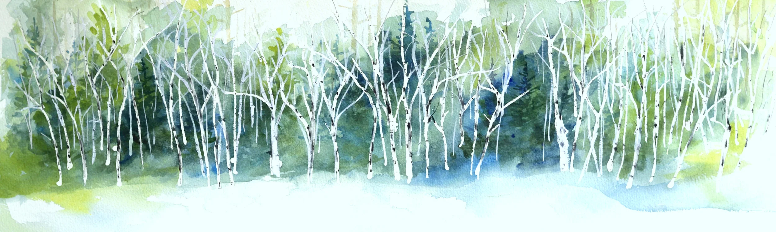Green Line | 8” x 27” | Watercolor on Paper