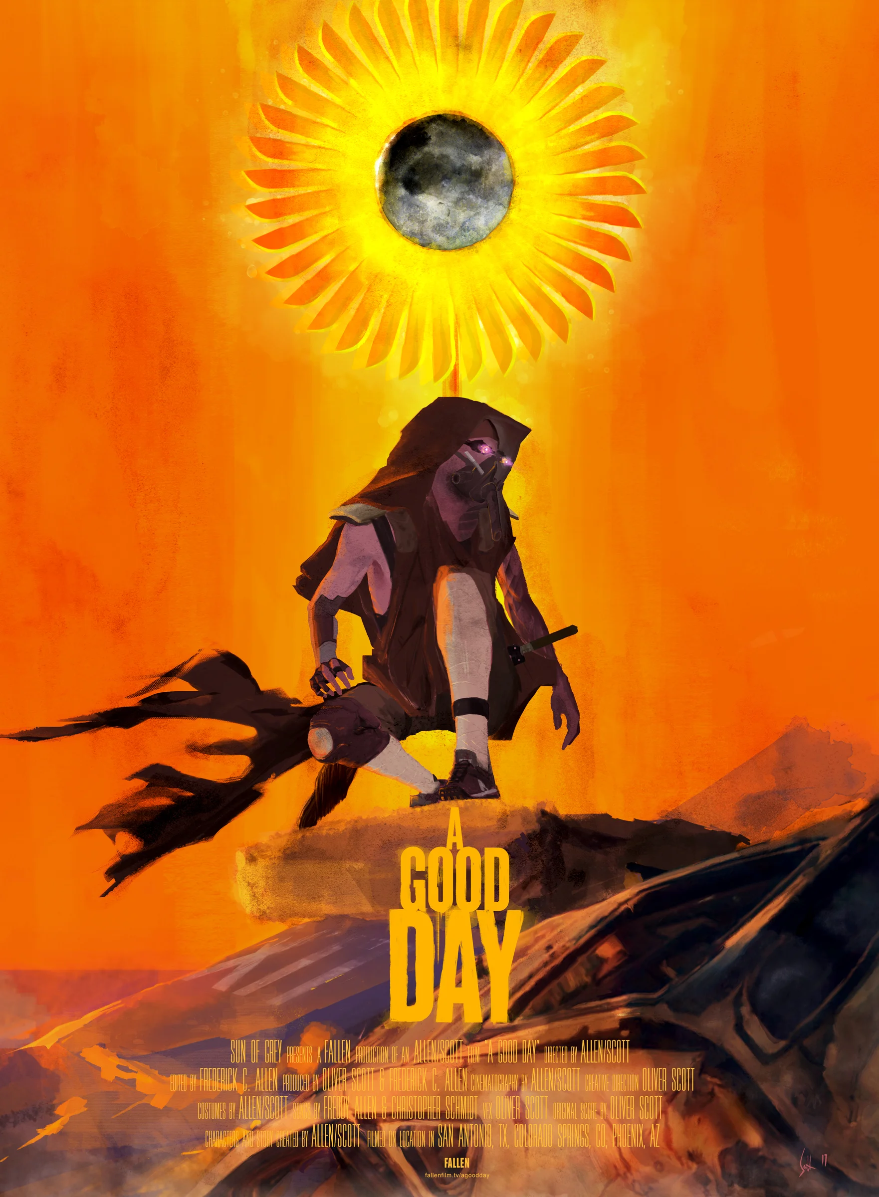 The poster was illustrated by myself with the intention of invoking cinema poster art and VHS box art from late '70s/early'80s. A deliberately loose , obviously hand-painted style with a belligerent, toxic color scheme . 