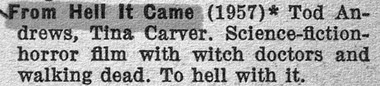 A listing from Steven H. Scheuer's 1962 TV Movie Guide