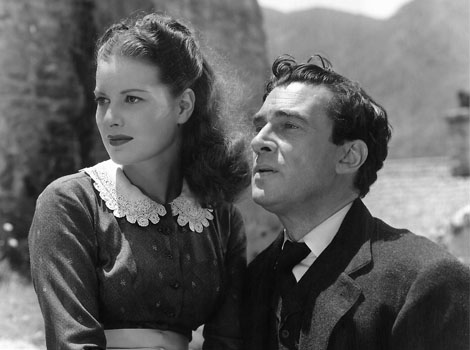 with Walter Pidgeon in How Green Was My Valley (1941)
