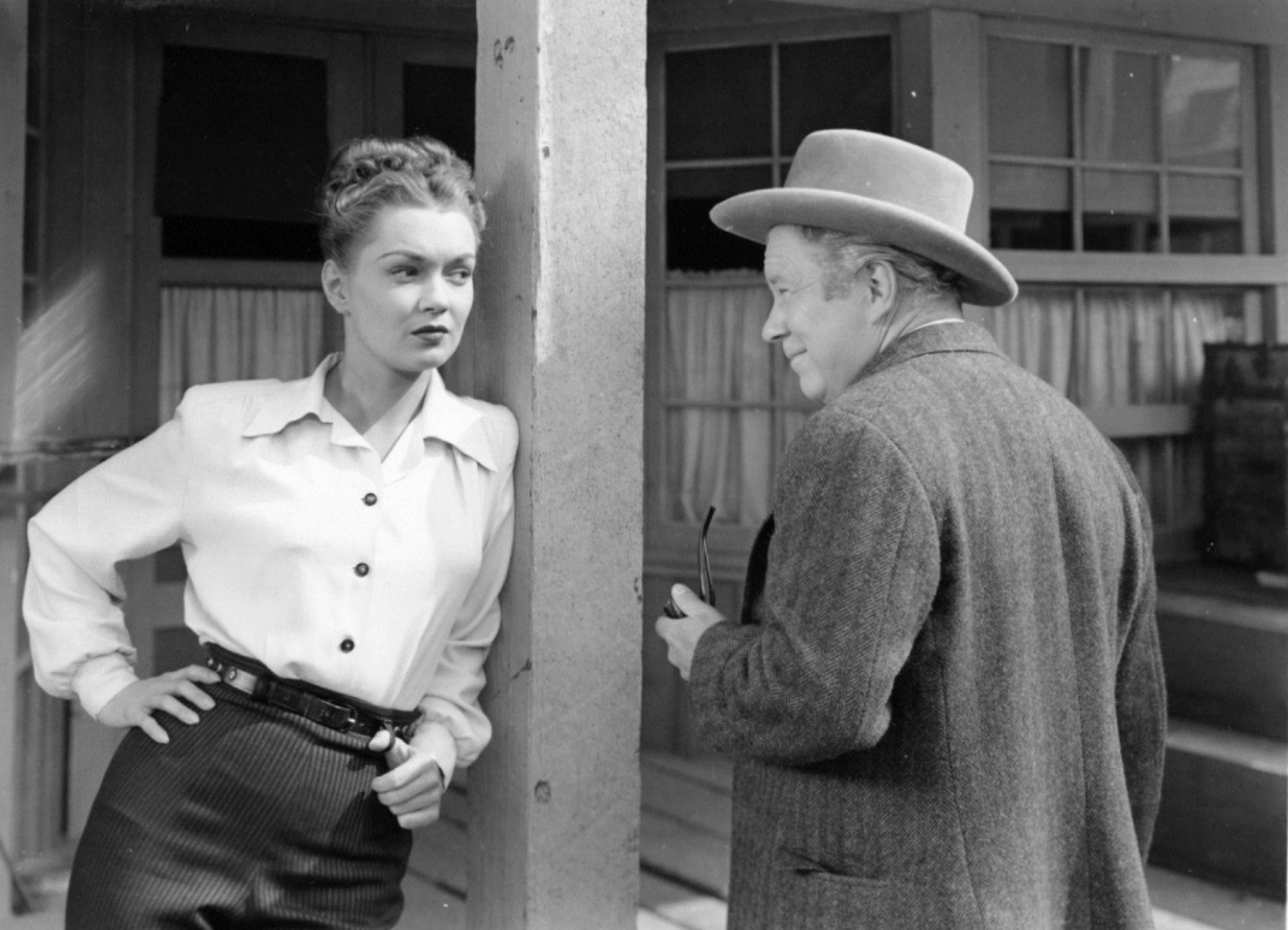 Gloria Henry as Jeannie Manning with Edgar Buchanan as Dr. H. C. Henderson in Adventures in Silverado