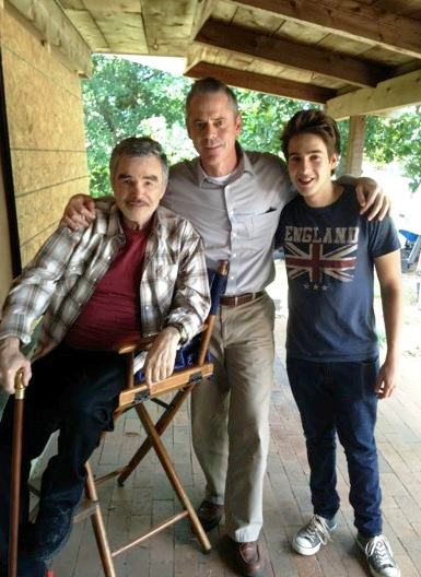 On the Set of CATEGORY 5 in Biloxi, Mississippi: Burt Reynolds, C. Thomas Howell and Nicholas Duncan