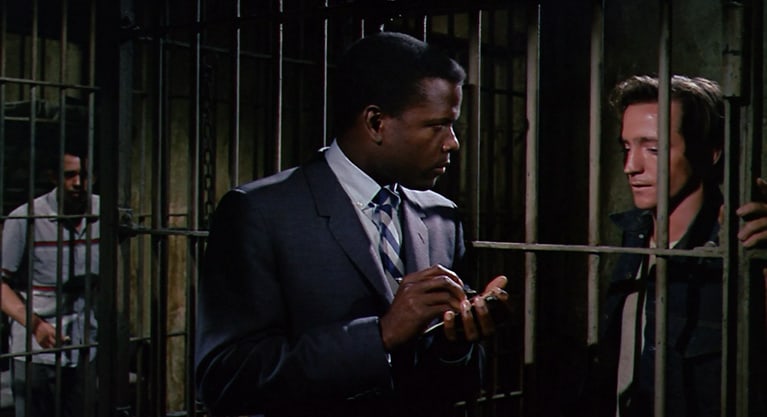 Scott Wilson with Sidney Poitier in In the Heat of the Night (1967)