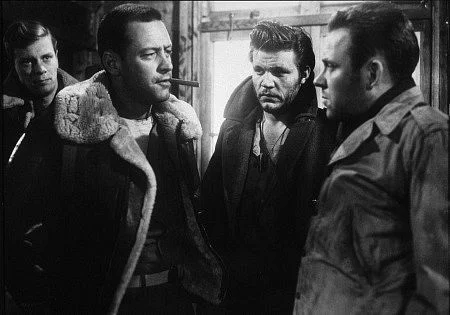Peter Graves, William Holden, Neville Brand, and Richard Erdman in STALAG 17