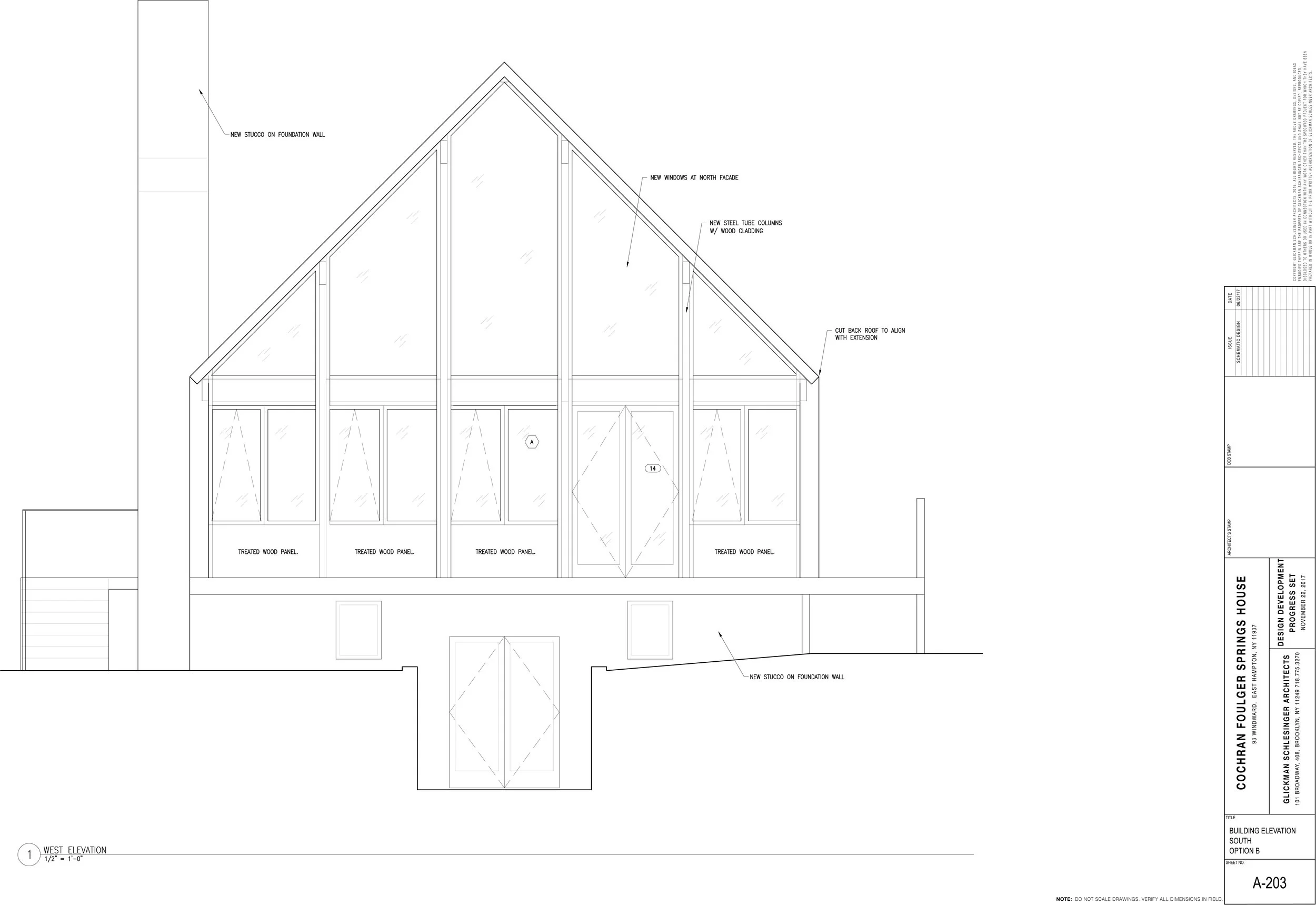 OPTION A, WEST ELEVATION
