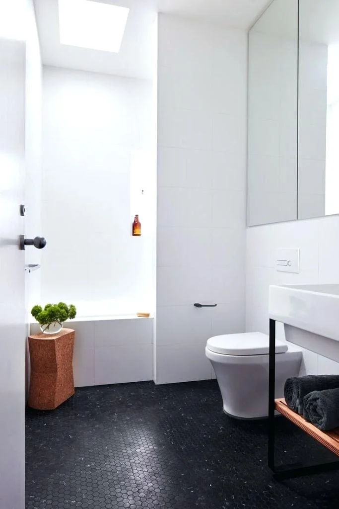 Black Floor White Walls Bathroom – Flooring Site