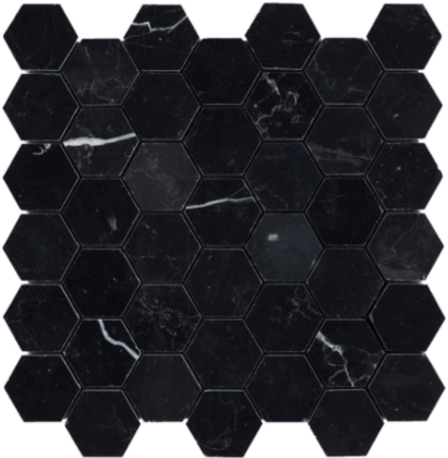 The Builder Depot: Nero Marquina 2” Hexagon _ Starting at $11.95