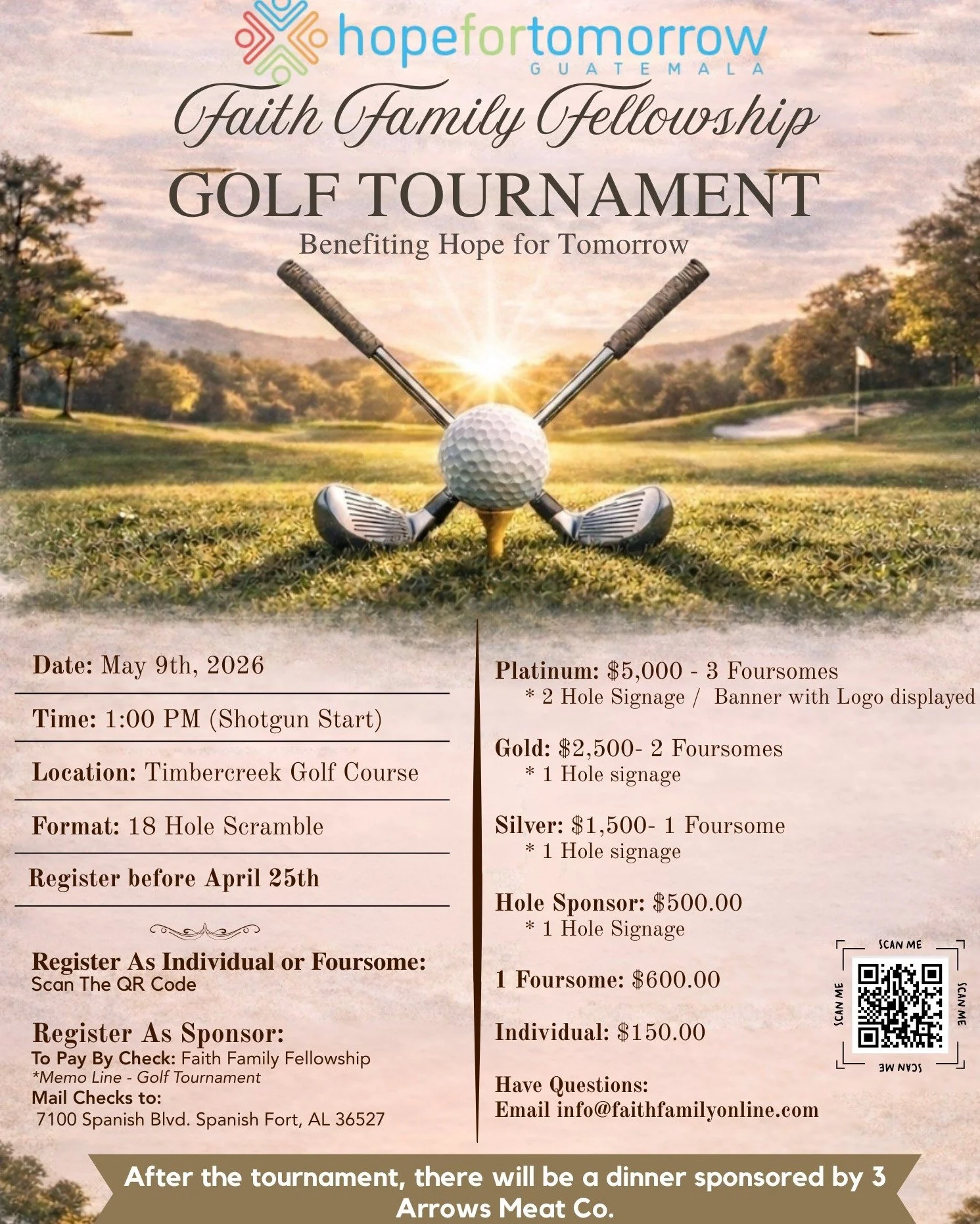 🚨We&rsquo;ve scheduled a golf tournament to benefit Hope for Tomorrow Children&rsquo;s Home.

➡ Hope for Tomorrow, located in Guatemala City, Guatemala, is dedicated to providing orphaned and abandoned children with a loving and nurturing environmen