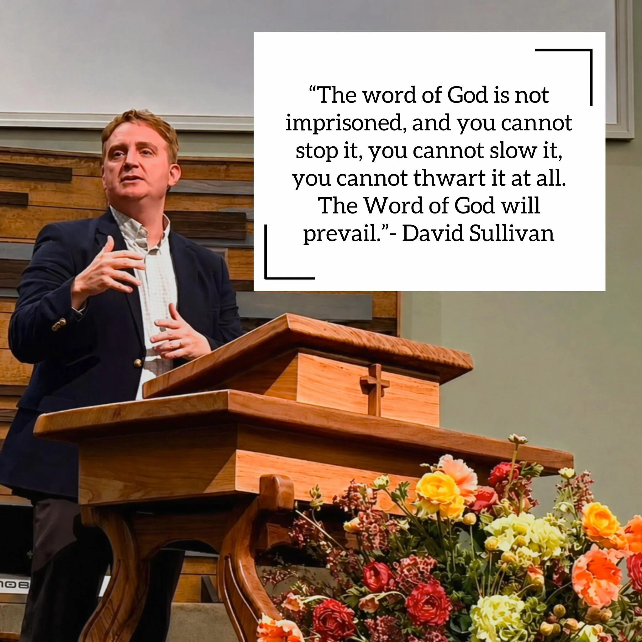 &ldquo;The word of God is not imprisoned, and you cannot stop it, you cannot slow it, you cannot thwart it at all.
The Word of God will prevail.&rdquo; - David Sullivan
-
-
-
https://m.youtube.com/watch?v=1kW4gFMy0AU&amp;pp=0gcJCUACo7VqN5tD&amp;ra=m