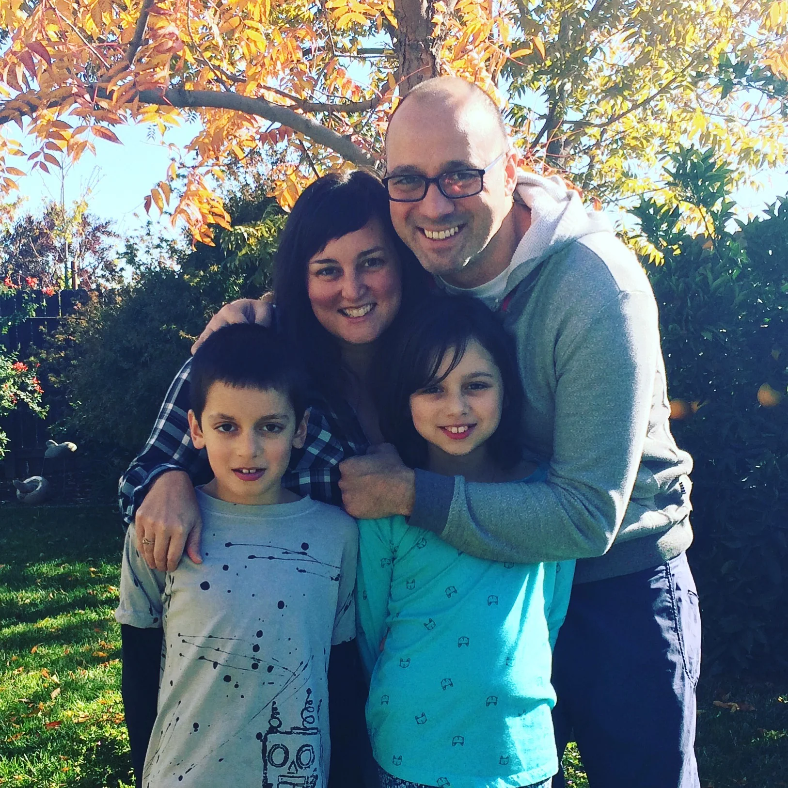 Me, Andrew, Leila (12) and Kai (10). 