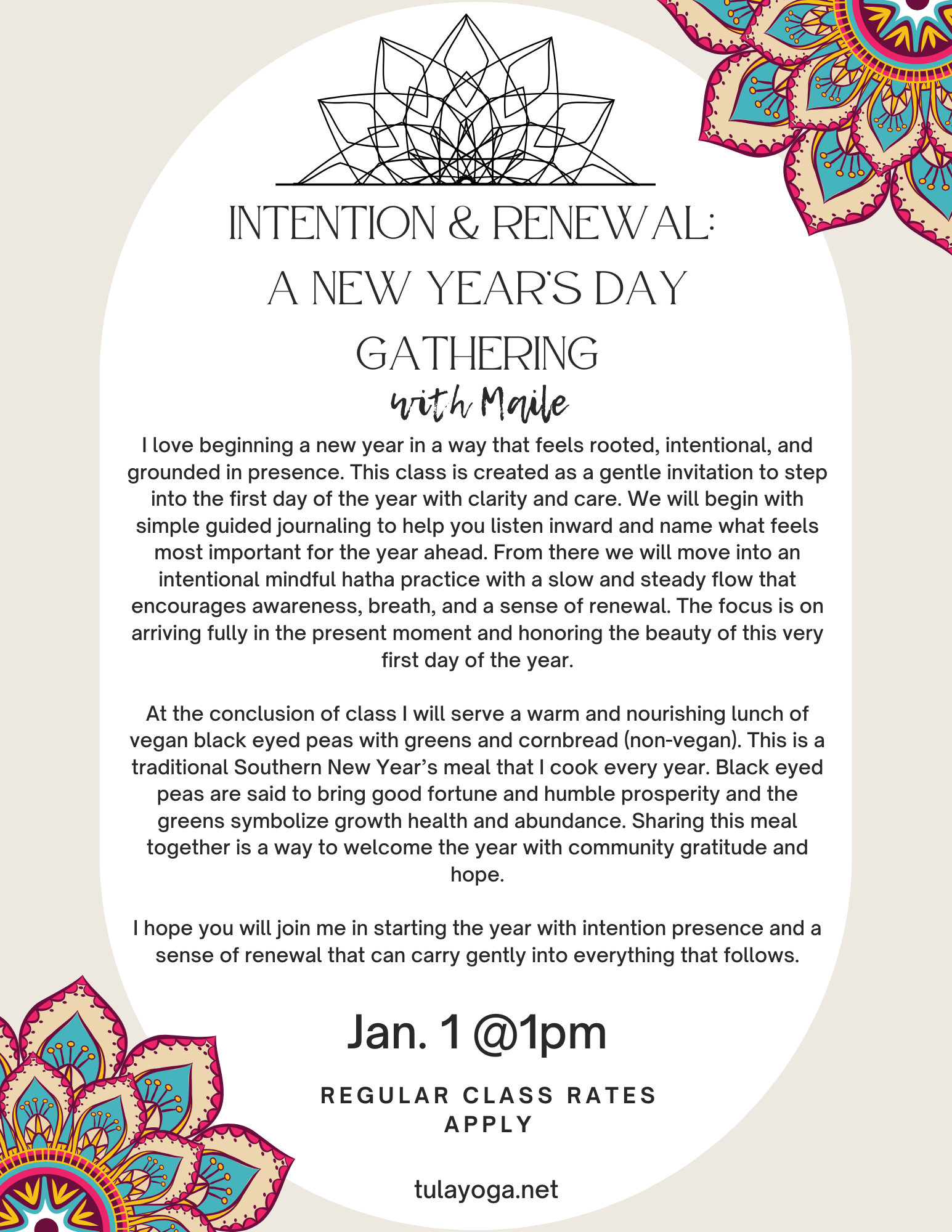 Intention &amp; Renewal: A New Year's Day Gathering