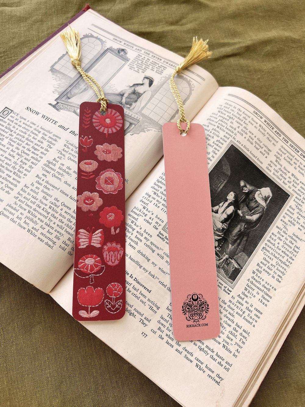 Pink Floral Bookmark Bookmark With Tassel, Cute Bookmark, Vintage