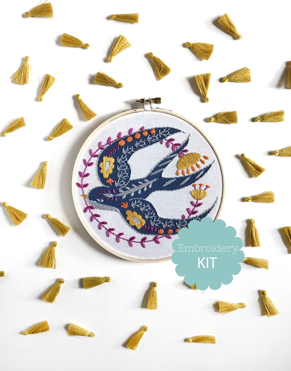 Swallow embroidery kit — rikrack