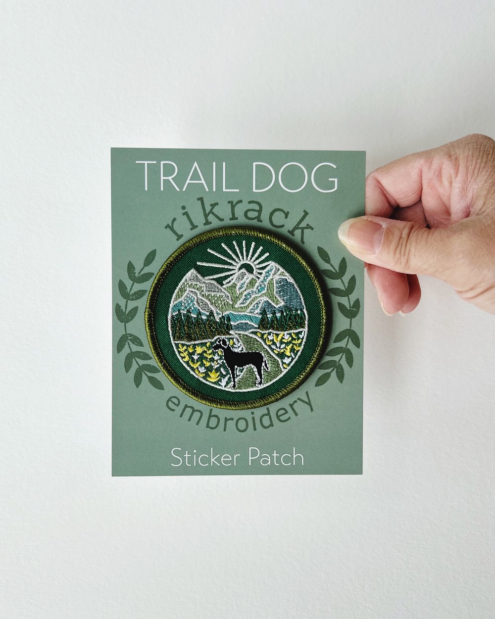 Trail Dog Embroidery Sticker Patch — rikrack