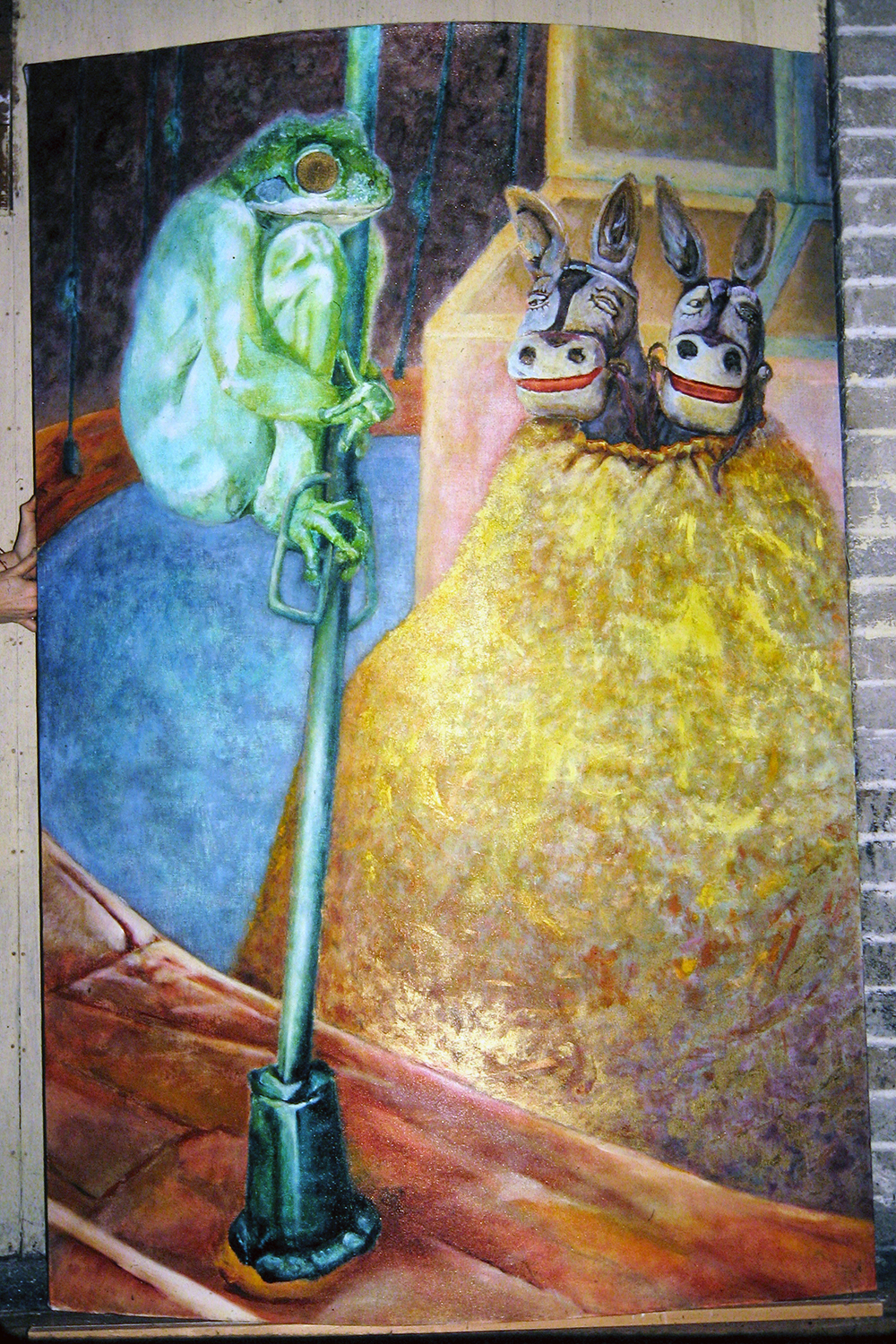  tree frog whirligig 1980 oil on canvas on convex plywood 72x48 