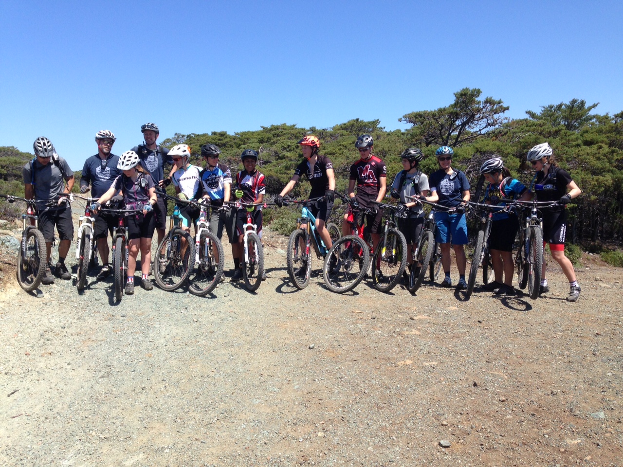 The whole crew atop pine mountain