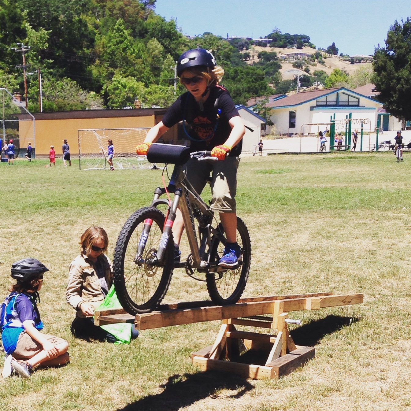 Rockin' the teeter totter on a 26" bike