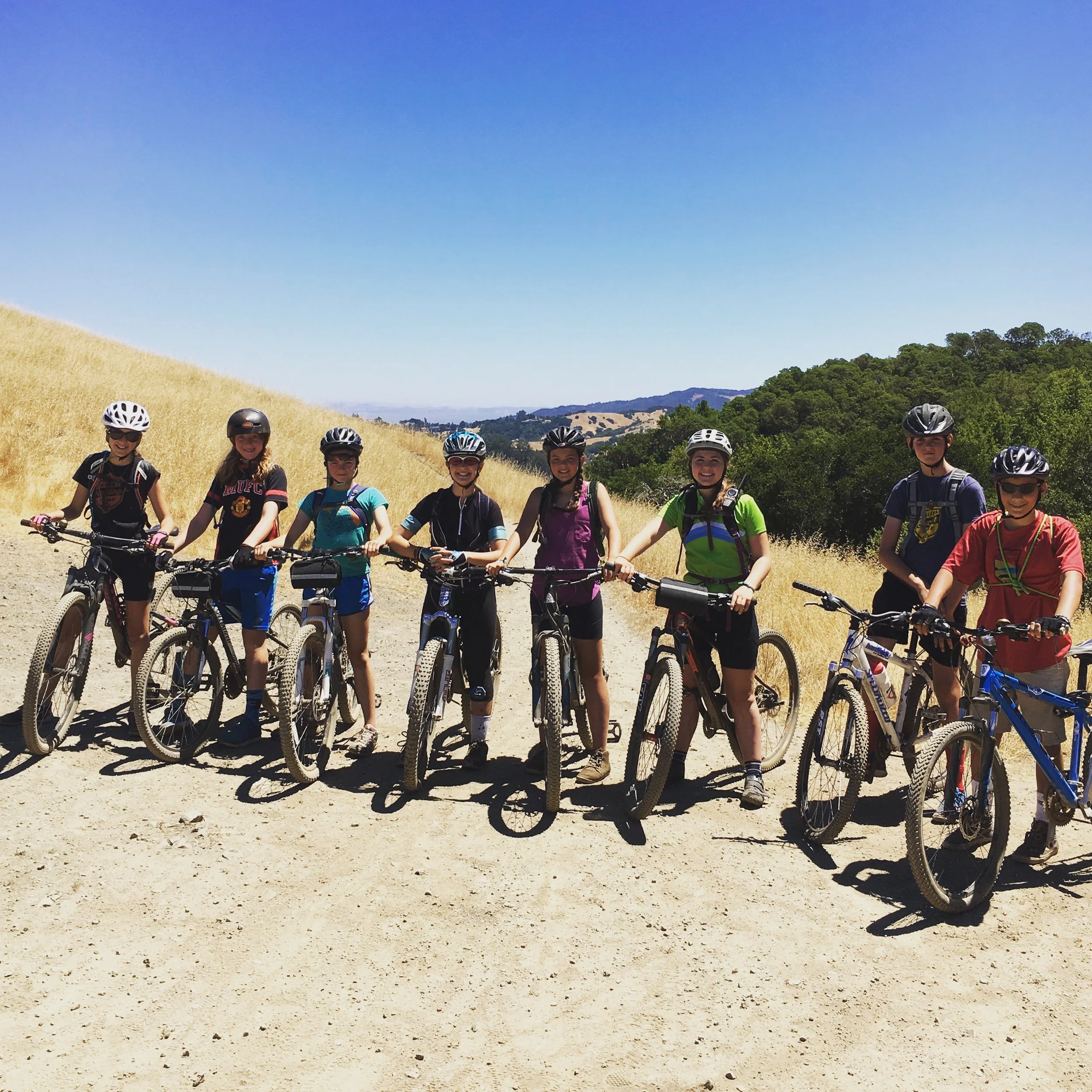 FXCC campers and counselors on the trail.