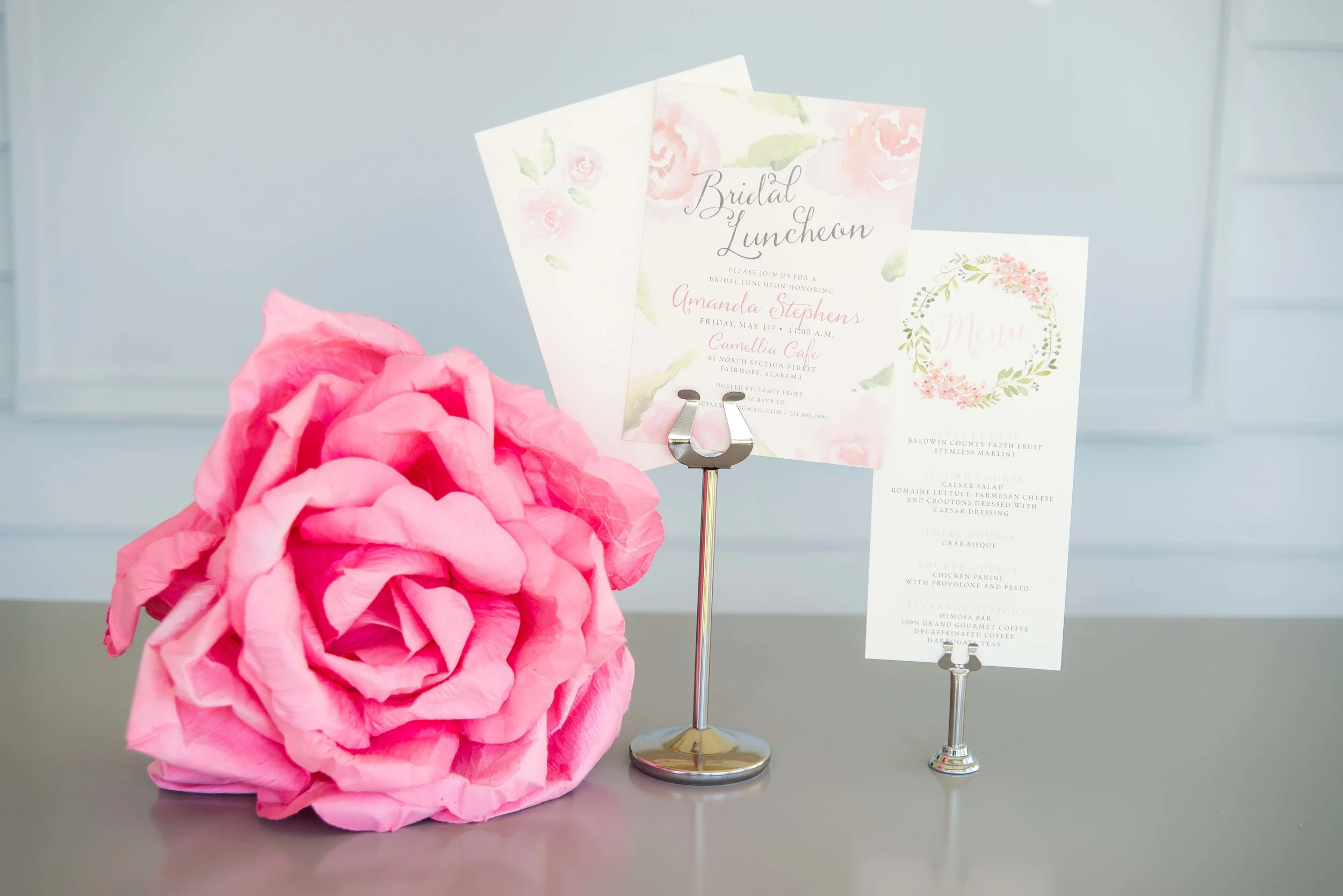 Bridesmaids Luncheon Invitation & Coordinating Menu