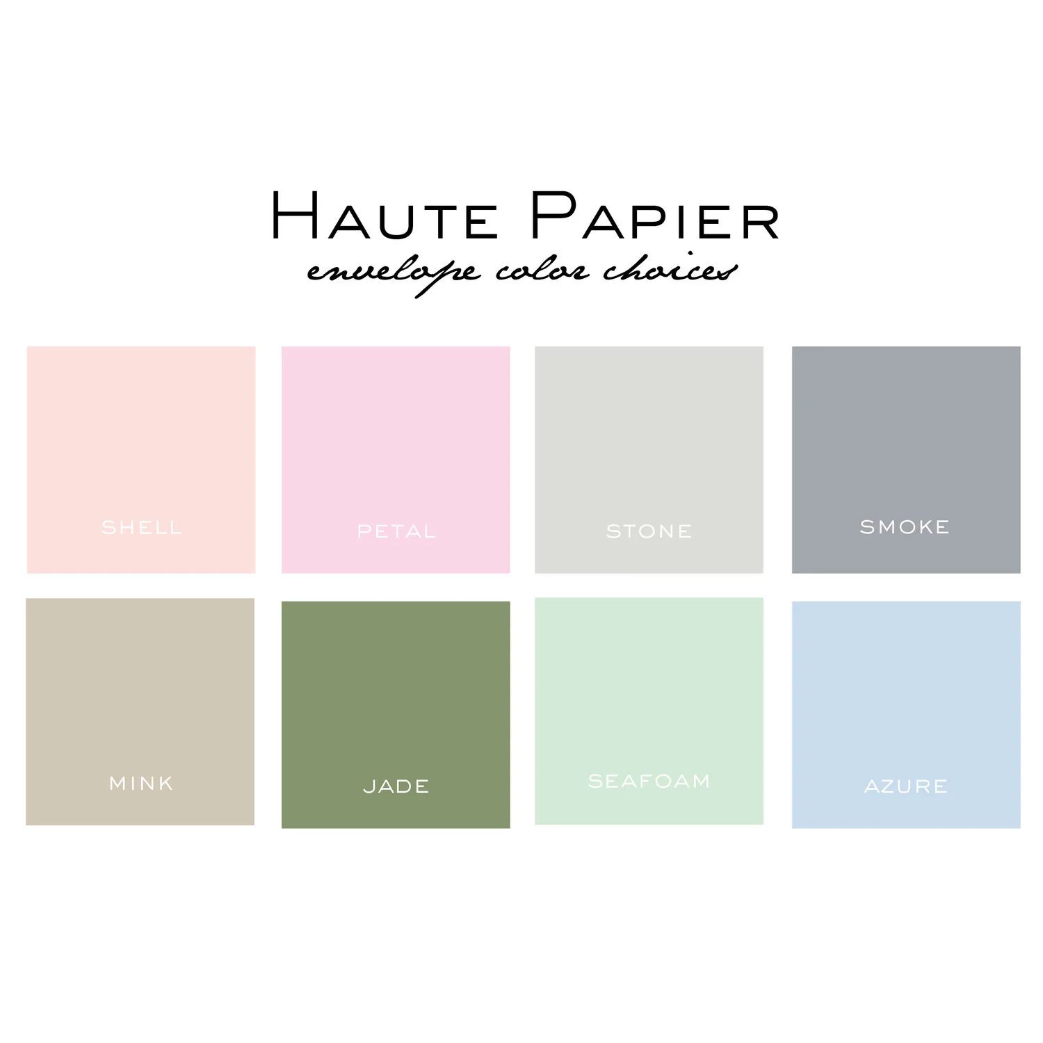 Classic Stationery Envelope Colors
