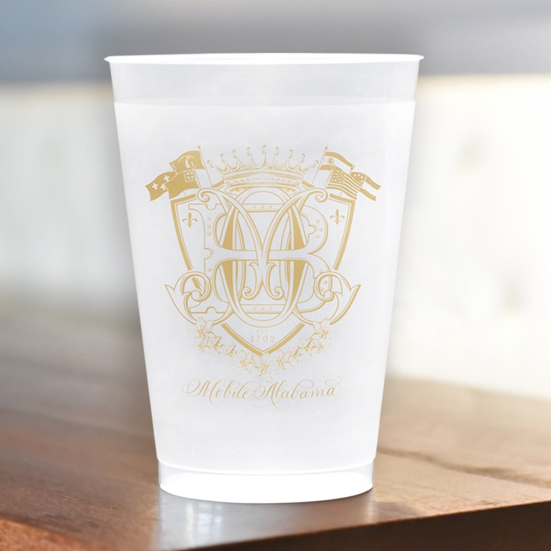 Mobile Crest Frosted Cups, Sleeve of 20 — Soiree Signatures