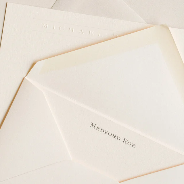 engraved note cards #3 flat card (b) — soiree signatures engraved note cards #3