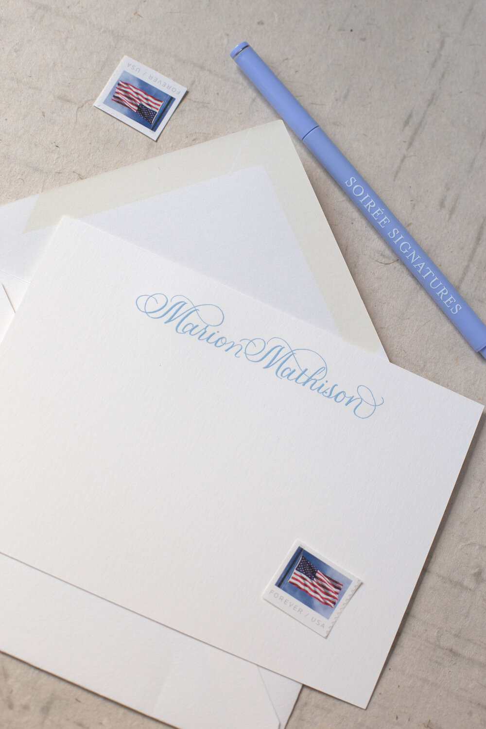 Engraved Note Cards - #3 Flat Card (B) — Soiree Signatures