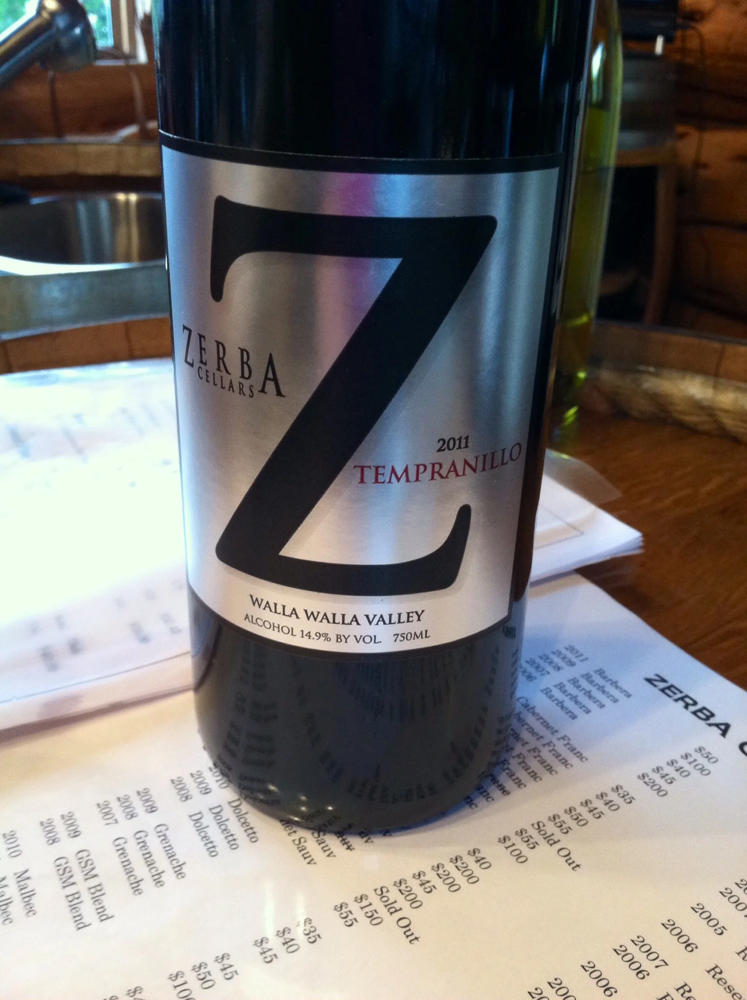 Zerba Cellars Tempranillo. Photo by Shana Sokol, Shana Speaks WIne.