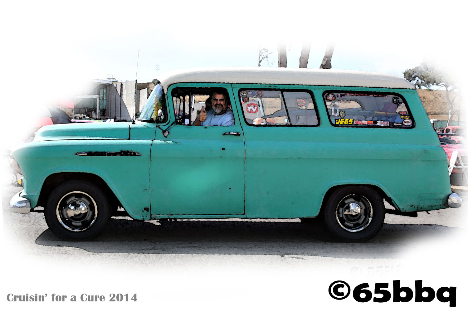 cruisin-for-a-cure-2014-the-ranchero-and-the-blue-q-thumbs-up.jpg