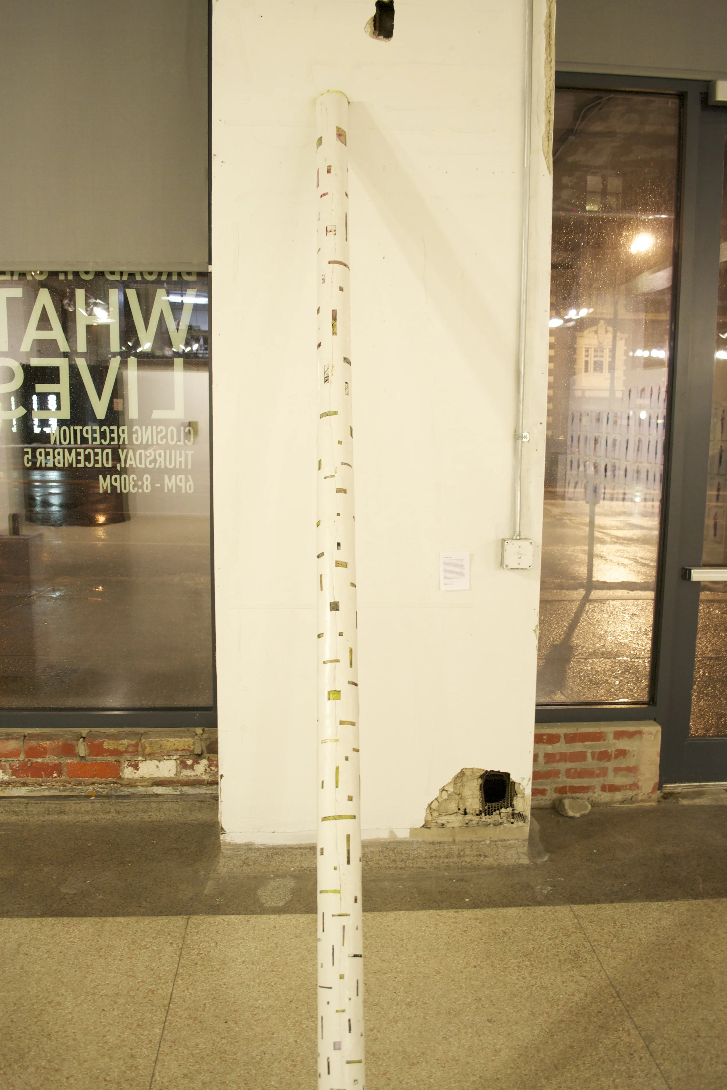 there is no proof:pillar two, latex acrylic house paint, 120x5x5in