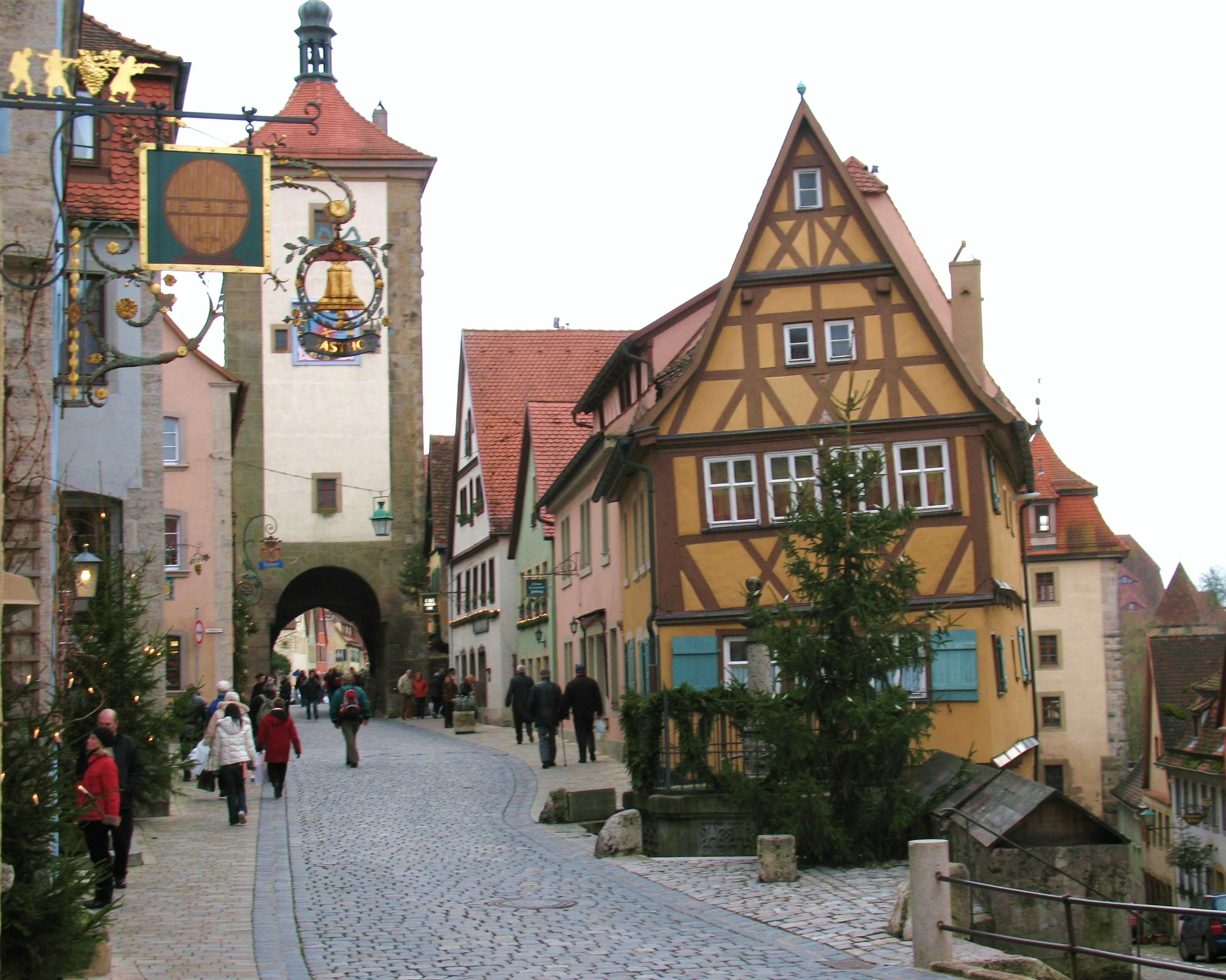 Entrance into the classic Christmas village of Rothenburg