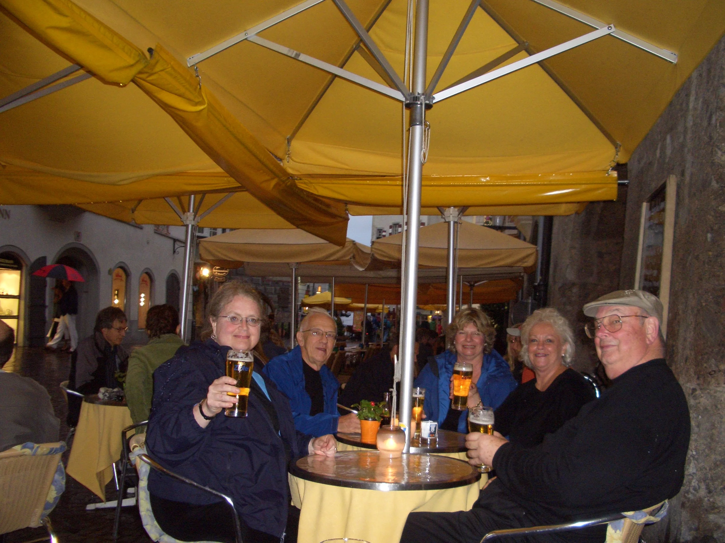 Al fresco dining after our concert in Innsbruck
